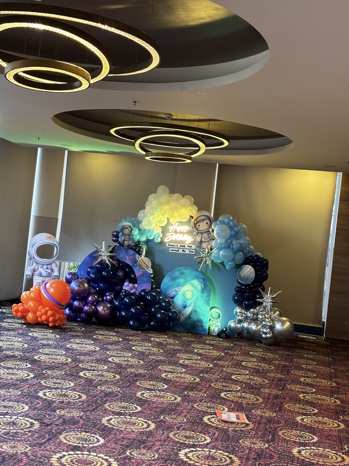 Galaxy astronaut birthday backdrop